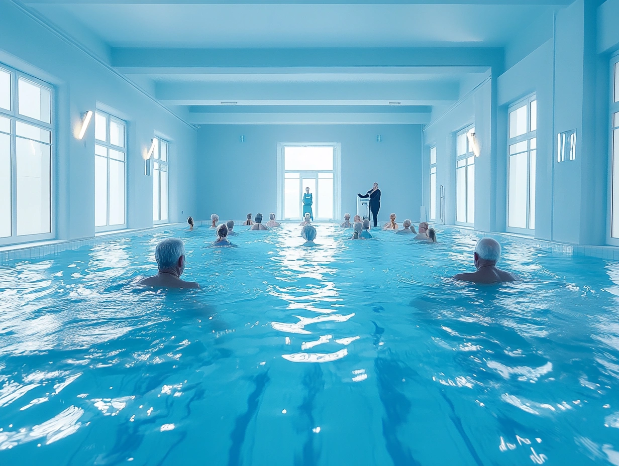 Водна аеробіка для пенсіонерів у басейні